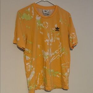 Adidas Men's Vibrant Orange and Green Tee